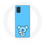 Coque pour Samsung Galaxy A51 5G Bangtan BTS BT21 Koya RM Fond Bleu