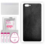 apgo Protective Skin Sticker for the back compatible with Doogee X20, Wrap Film, Foil, Vinyl - Pattern Black Leather