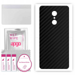 apgo Protective Skin Sticker for the back compatible with Xiaomi Redmi 5, Wrap Film, Foil, Vinyl - Pattern Carbon Black