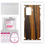apgo Protective Skin Sticker for the back+sides compatible with Oppo Reno 5 Lite, Full Wrap Film, Foil, Vinyl - Pattern Tigerwood