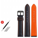 Natūralios odos apyrankė Anglies pluo&scaron;to pluo&scaron;to laikrodžio apyrankė 18 mm 20 mm raudonai oranžinė siūlė laikrodžio apyrankė 21 mm 22 mm 23 mm 24 mm laikrodžio dirželis 21mm