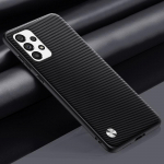 Prabangus PU odos dėklas Samsung Galaxy A13 4G A23 A33 A53 A73 5G A03 A03S galiniam dangteliui su silikonine apsauga telefono dėklui Coque For Samsung A73 5G matinė juoda spalva
