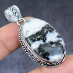 Zebra Jasper Gemstone Handmade 925 Sterling Silver Jewelry Pendant 2.17 t8k83