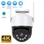 8MP 4K IP kamera 5MP greičio kupolinė automatinio sekimo PTZ kamera i&scaron;maniųjų namų lauko belaidžio WIFI kameros stebėjimo monitorius iCsee 5MP NO SD Card