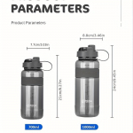 Didelės talpos plastikinis puodelis su &scaron;iaudais. 700ml pilka