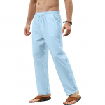 Vyri&scaron;kos medvilninės lininės kelnės Laisvos laisvos kelnės vyri&scaron;kos, kvėpuojančios, vientisos spalvos rai&scaron;teliu &bdquo;Jogger Yoga Baggy&ldquo; kelnės XXL