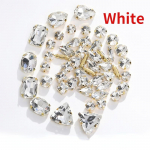 50 vnt. Siūti Kalnų kri&scaron;tolas Letena Plok&scaron;čianugaris Kri&scaron;toliniai Kalnų kri&scaron;tolai Metaliniai Strypai Nustatymas Kalnų kri&scaron;tolas Akrilo Stiklo Siuvimo Brangakmeniai 50 pcs balta