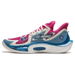 Li Ning Sonic 11 Astro-S2 Audinys Sintetinė Oda Smūgio Absorbcija Neslystantys Atsparūs Dėvėjimuisi Žemo Aulo Krep&scaron;inio Batai Vyrams sportbačiai Mėlyni Rožiniai ABAT021-7 46⅓