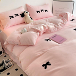 Skalbta medvilnė keturių dalių komplektas lankas bendrabutyje Trijų dalių komplektas patalynės užvalkalų reikmenys 1.8m bed