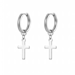 Europieti&scaron;ki ir amerikieti&scaron;ki titano plieno kryžminiai ausų sagtys Trend Simple Unisex 316 nerūdijančio plieno 18k apvalios vielos auskarai