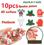 10 vienetų Kalėdinių dervos pakabukų rankdarbiams plok&scaron;čiapilvių gleivių pakabukų karoliukai dervos reikmenys mini Kalėdų papuo&scaron;imai rankdarbių dekoracijos &bdquo;pasidaryk pats&ldquo; i&scaron;karpų albumui