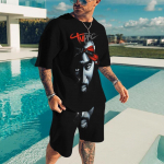 2Pac Singer 3D Print Vasaros vyrų komplektas Hip Hop Vyri&scaron;ki mar&scaron;kinėliai &Scaron;ortai Kostiumas Moteri&scaron;kas sportinis kostiumas Didelis vyri&scaron;kas 2 dalių apranga Vyri&scaron;ki drabužiai L