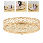 1 gabalas dekoratyvinis stiklinis veidrodinis makiažo padėklas Vonios kambario vestuvių dekoravimas gimtadienio dovana auksinė