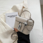 Madingos grandinėlės Crossbody Krep&scaron;iai Madingi PU odiniai užtrauktukų dizaino dėžutės rankinės Vienspalvės moteri&scaron;kos mini kvadratinės spalvos krep&scaron;ys