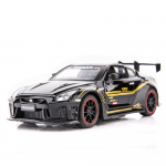 1/32 Nissan Skyline GTR R35 lenktyninio žaislinio automobilio modelis vaikams RMZ CiTY lieto lydinio miniatiūra garsas &scaron;viesa kolekcija juoda