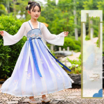 Retro Hanfu vaiki&scaron;ka mergaičių suknelė, imituojanti Tang dinastijos mergaičių suknele 130