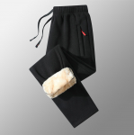 Vyri&scaron;kos žieminės &scaron;iltos vilnos kelnės Vienspalvės sportinės kelnės su &scaron;erpa pamu&scaron;alu Atleti&scaron;kos storos bėgimo kelnės su ki&scaron;enėmis vyri&scaron;kos laisvalaikio sportinės kelnės plius dydis L