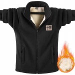 &bdquo;Polar Fleece Striukė&ldquo; Vyri&scaron;kas storas megztinis Patogus medvilninis vilnonis laisvas didelio dydžio rudens ir žiemos &bdquo;Polar&ldquo; vilnos striukė XS pilka