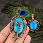 Tibetan Turquoise Handmade Copper Wire Wrap Jewelry Pendant 3.23 a0c96