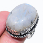 Rainbow Moonstone Handmade 925 Sterling Silver Gift Ring Size 10 z7q99