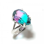 Bi-Color Tourmaline Handmade 925 Sterling Silver Jewelry Ring Size 9 j7m99