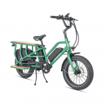 JOBOBIKE Transer Elektrinis Krovinių Dviratis 48V13AH Su Dviem Baterijomis, Didelio Patvarumo Lydinio Rėmas &Scaron;eimai ir Pristatymui žalia