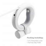 Moestar i&scaron;traukiamas NSO pavadėlis su LED lempute, naktinis pasivaik&scaron;čiojimas i&scaron;manusis &scaron;unų pavadėlis, apsaugantis nuo smūgio, pilka spalva.