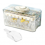 MIT ledo kubelių formelių padėklas su dangteliu, ledo samtelis, 32 ertmių ledo kubelių gaminimo aparatas &scaron;aldikliui, lengvai i&scaron;leidžiamas &bdquo;pasidaryk pats&ldquo; ledo kubelių padėklas viskio kokteilių kavai 32 Cavity