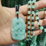 Kinų etninio stiliaus stiklo rankomis raižyti drakono pakabukai karoliai amuletas moteri&scaron;kas vyri&scaron;kas juvelyrikos dovana