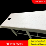 Waterproof & Oil-Proof Disposable Bed Sheets with Holes for Beauty Salons - Thickened Massage Sheets, 50 Pack 50 Sheets Waterproof and Oil-proof