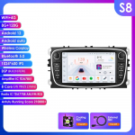HIZPO I&scaron;manusis 2Din 7 colių Android Auto automobilio radijas Ford Focus 2 Mondeo S/C Max Kuga Fiesta Fusion GPS navigacijai RDS FM DSP UI7862 CarPlay B S8 8Core 8G 128G