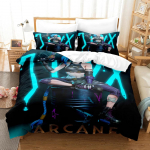 Arcane JinX Patalynės Komplektas 3D Anime Poliesterio Antklodės Užvalkalų Komplektai Dovana Draugams Karalienės Karaliaus Dydžio Patalynės Komplektai Žaidimas Arcane Patalynė Usfull200x230cm