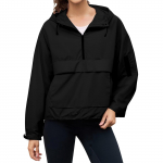 women's Loose Comfortable Casual Fashionable Solid Color Pullover Hooded Long Sleeved Windbreaker L juoda