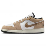 Air Jordan 1 Low SE GS Ruda Dramblio Odos Imitacijos Vaikų Kedai Kanapių Metalo-Aukso Balta DZ5368-201 36
