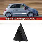 Fiat 500 2012-2017 de&scaron;inės durų veidrodžio vėliavėlės trikampio apdailos juosta Blizgi juoda