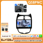 Ossuret Snapdragon 6115 Automobilio radijas Autoradio skirtas PEUGEOT 206 206SW 206CC 2001 - 2008 Carplay Android Auto Multimedija GPS 360 Kamera Stereo QS8 8Core 8G 128G 360 A