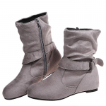 Madingi Martin tipo batai plius zom&scaron;iniai plok&scaron;čiapadžiai su diržo sagtimi moteri&scaron;ki trumpi batai su auliukais apvalia nosele moteri&scaron;ki batai 43 violetinė