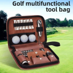 Golf tool kit, golf accessory kit, easy to carry, multifunctional, large capacity storage leather bag (accessories not included) One Size ruda