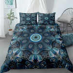 Mandala Antklodės užvalkalų rinkinys Bohemi&scaron;ka patalynė Mėlyna Rožinė Eleganti&scaron;ka Bohemi&scaron;ka Romanti&scaron;ka Karali&scaron;ko dydžio Poliesterio Antklodės užvalkalas Antklodės užvalkalas Pagalvės užvalkalas EU single(135x200cm)