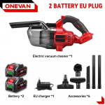 ONEVAN 16KPA Elektrinis dulkių siurblys 6-in-1 Belaidis rankinis namų dulkių siurblys Grindų gyvūnų plaukų valymo įrankis Makita 18V baterijos kai&scaron;teliui 2xBattety-EU Plug