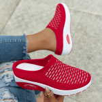 Moteri&scaron;ki juodi tinkliniai slip-on sportbačiai su platforma, kvėpuojantys, kasdieniai, madingi loaferiai, patogūs slip-on batai 37
