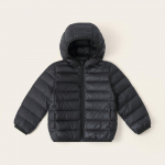 Vaiki&scaron;ka lengva pūkinė striukė, baltoji pūkų parka su gobtuvu, &scaron;ilta, skirta berniukams ir mergaitėms, lauko striukė 130cm pilka