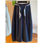 Madingos kelnės auk&scaron;tu juosmeniu, vienspalvės, kasdienės, moteri&scaron;kos, skirtos rudeniui ir žiemai, universalios, jaunatvi&scaron;kos ir eleganti&scaron;kos plačios kelnės M juoda