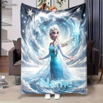 Individualizuotas vardinis pledas Sniego karalienė Frozen Princesė Elsa Princesės Sofos Svetainės Biuro Kemperio Keturiems Metams Galimas Greitas Pristatymas 40x50in