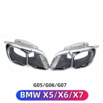 Juodo nerūdijančio plieno i&scaron;metimo sistemos antgalis BMW X5 G05/X6 G06 sidabras