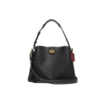 Coach Willow 32 Užsegimas užraktu Vienspalvė Nuimamas peties dirželis Odinė rankinė Moteri&scaron;kos rankinės Juoda C2621-B4BK Basic Set (Bag+Dust Bag)
