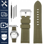 Panerai PAM111 441 137 386 vyri&scaron;kam laikrodžiui Dirželis Nailono Drobės nailono Karvės odos Laikrodžio dirželis 20 22 24mm Nerūdijančio plieno Sagtelė Priedai width 24mm gray