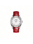 Tissot moteri&scaron;kas laikrodis, kvarcinis mechanizmas, atsparus vandeniui 100m, su odiniu dirželiu, Modelis: T035.210.16.011.01 rožinė