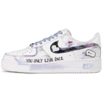Nike Air Force 1 Balti sportbačiai Neslystantys Atsparūs trinčiai Žemi Skateboard batai Vyri&scaron;ki Pilki Violetiniai CW2288-111(Komanda41-) 43