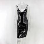 Nauja Moteri&scaron;ka Seksuali Vakarėlio Klubo Suknelė Nauja Moteri&scaron;ka PU suknelė Latekso Blizganti Sexy Bodycon Midi Suknelė 2XL